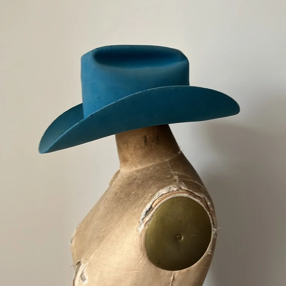 Rare Vintage Turquoise/Blue Cowboy Cowgirl Western Rodeo Hat